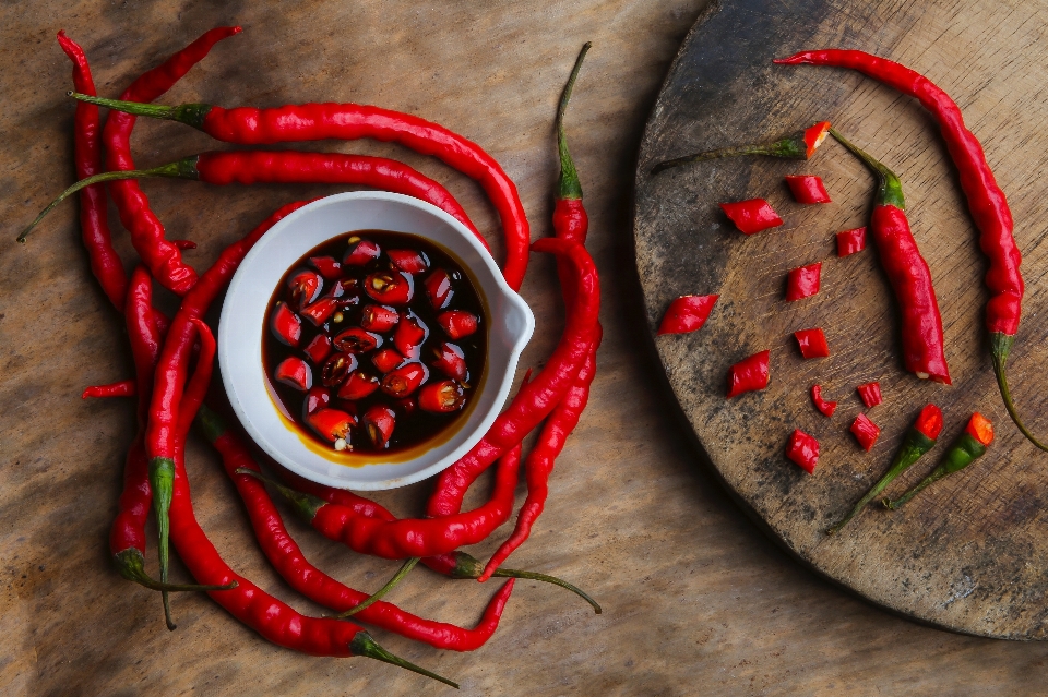 Czerwony zakład żywność papryczka chili
