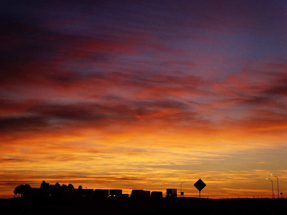 Sunset freeway desert