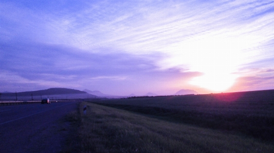 Sunset mountains travel summer Photo