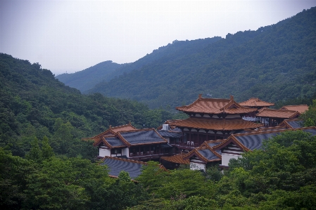 Scenery hill station mountain village chinese architecture Photo