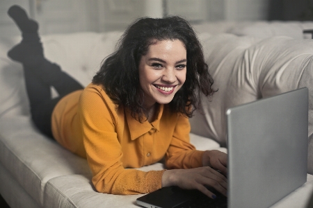 Sitting laptop computer technology Photo