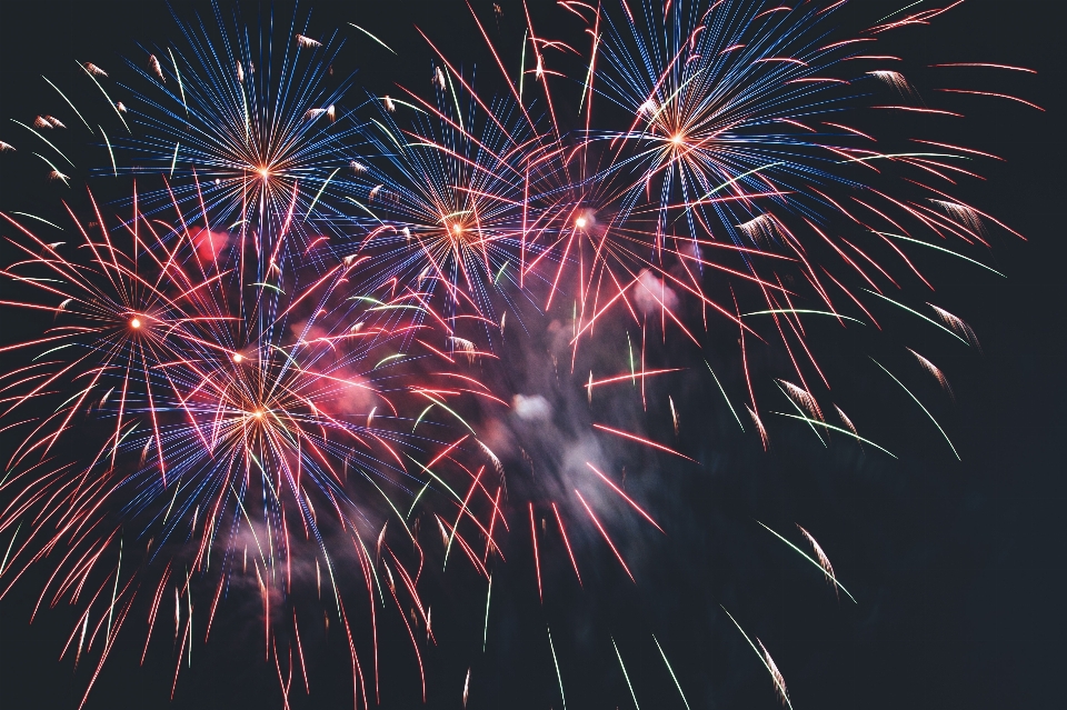 Fireworks new years day photograph nature