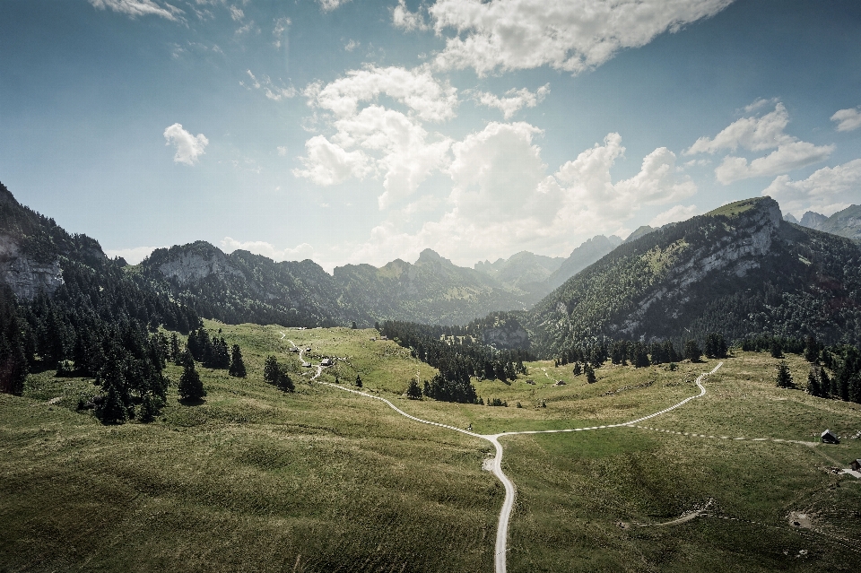 Mountainous landforms mountain sky highland