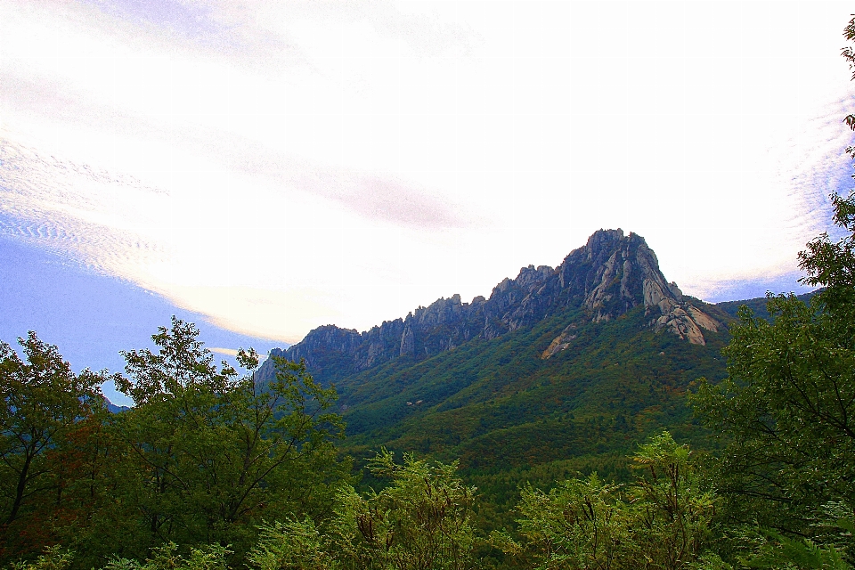 Korea mountain mountainous landforms sky