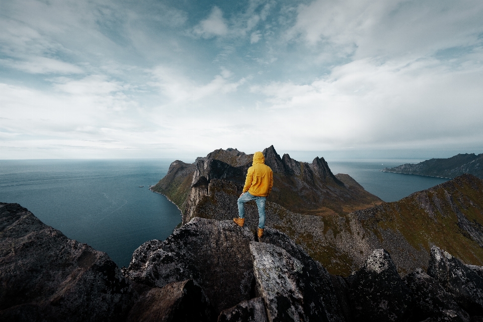 Mountainous landforms mountain ridge sky