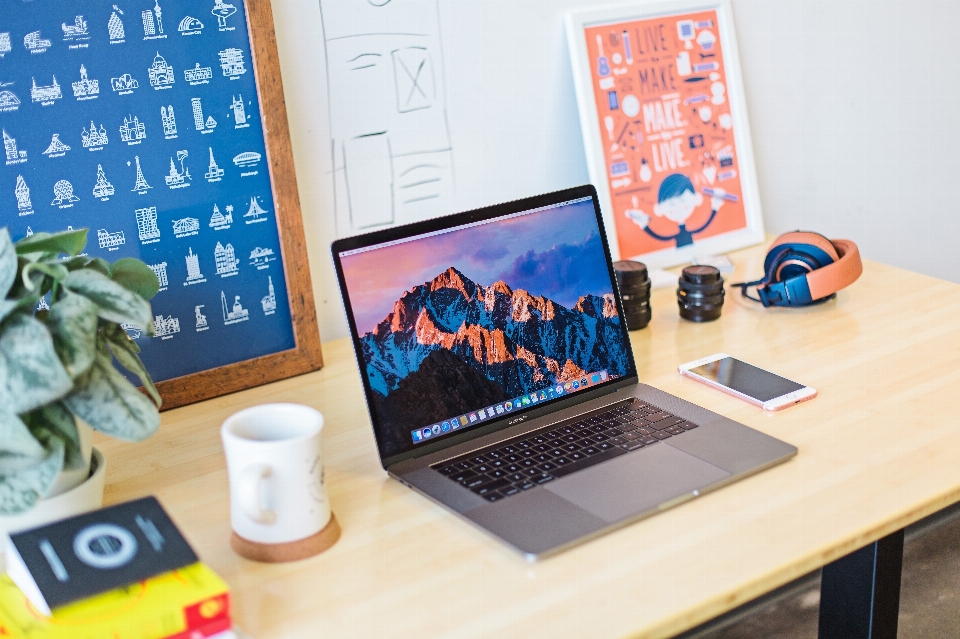 Desk table desktop computer room