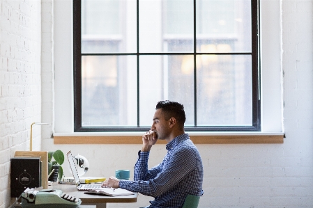 Office white collar worker window job Photo