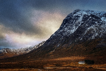 Mountains house sky clouds Photo