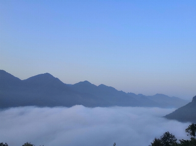 Photo Brouillard montagne tôt le matin
 paysage