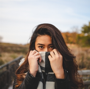 Foto Menghadapi rambut foto bibir