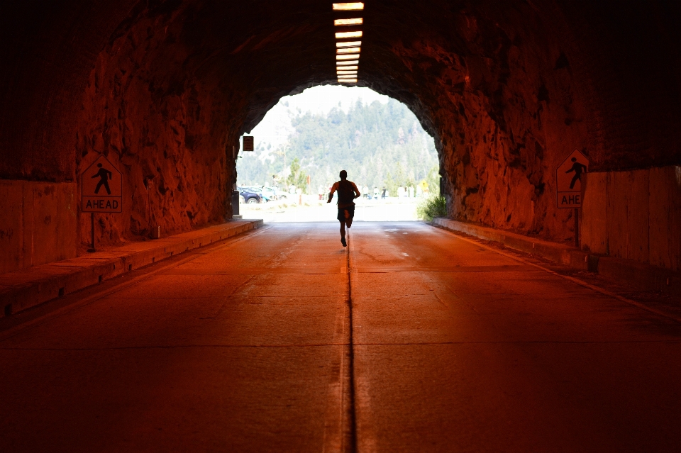 Tunnel light infrastructure orange