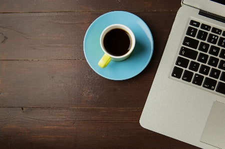 Cup coffee green desk Photo