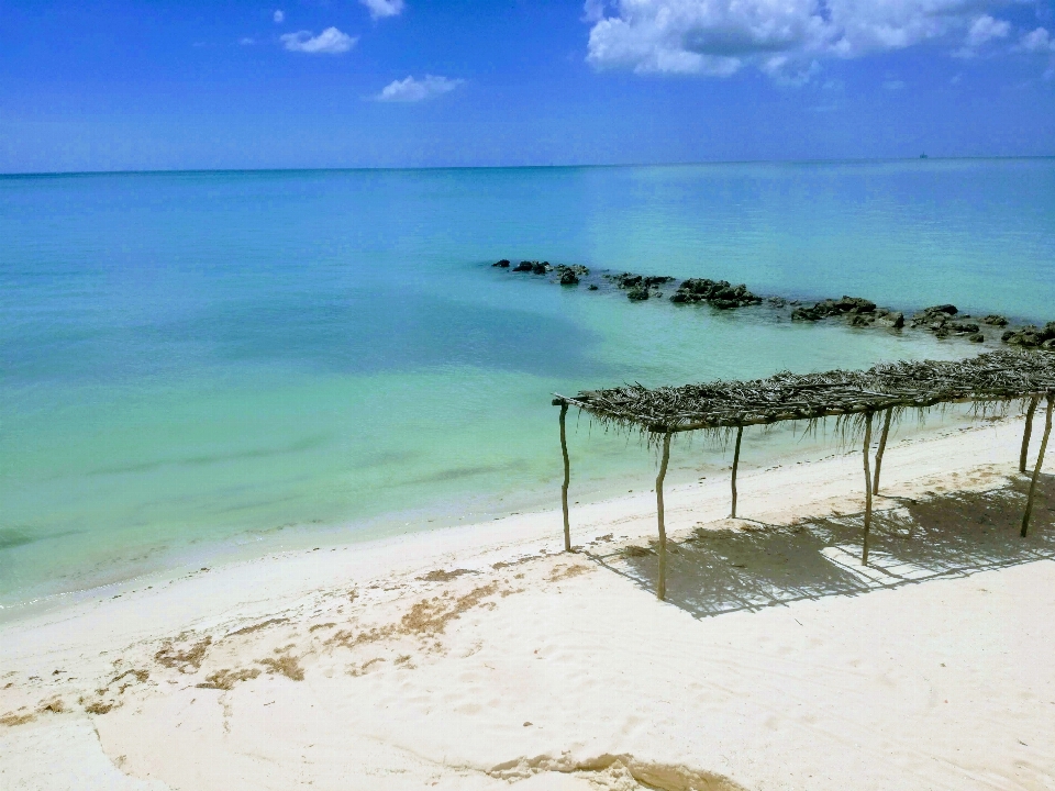 Mer plage bleu ciel