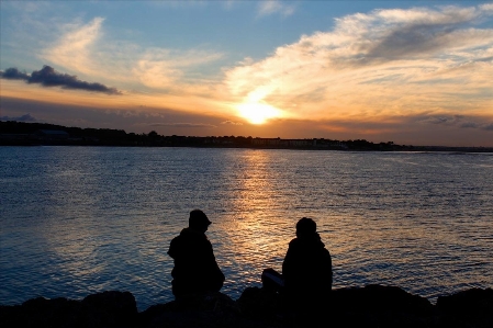 Sky sunset water horizon Photo