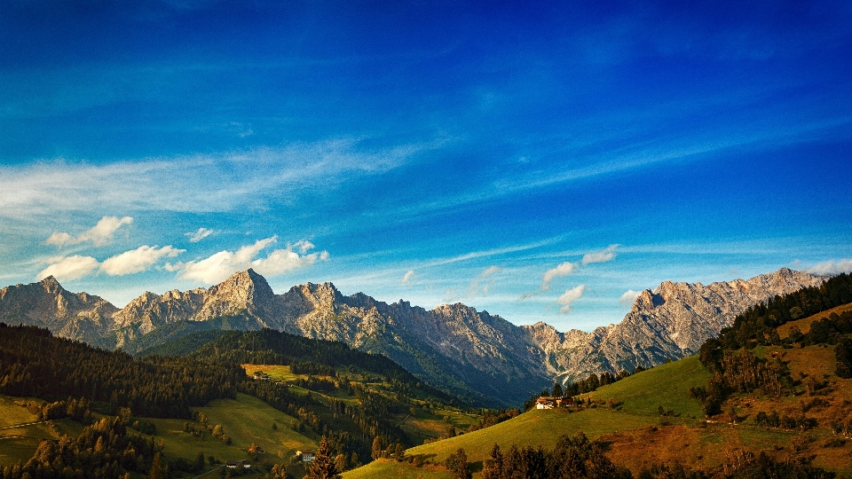 Mountainous landforms sky mountain range