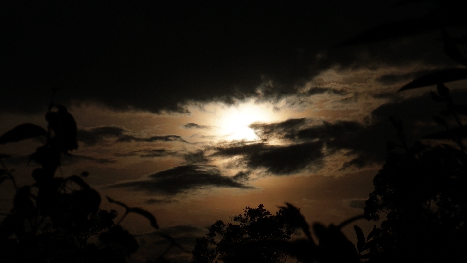 Matahari terbenam malam alam langit