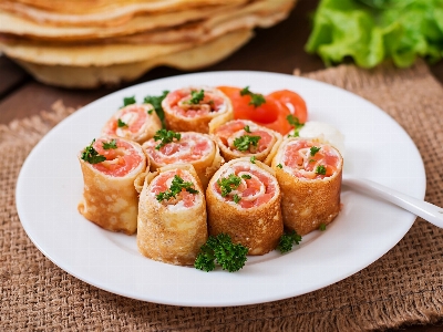 Pancakes dish food cuisine Photo