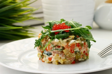 Olivier salad dish food Photo