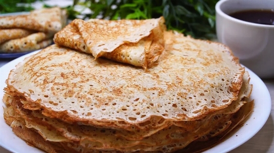 Pancakes dish food cuisine Photo