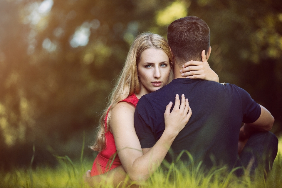 People in nature photograph romance red