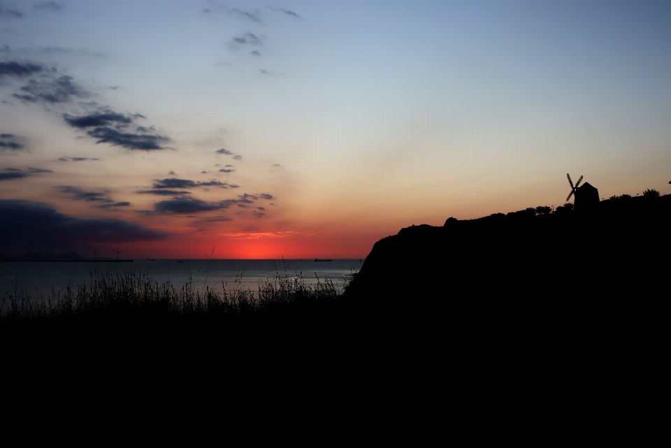 Sunset sky horizon cloud