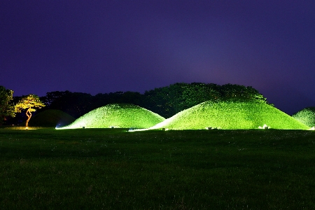 Daereungwon ancient tombs korea gyeongju of green Photo