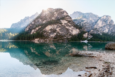 Mountainous landforms mountain body of water range Photo