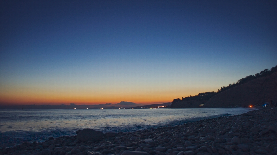 Mer coucher de soleil été paysage