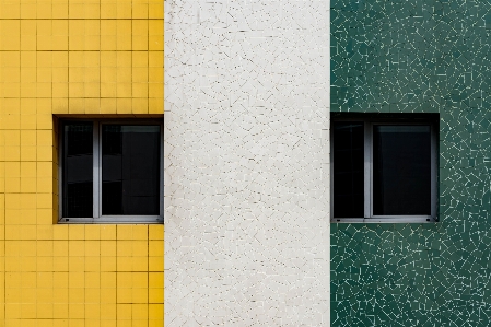 Green yellow blue wall Photo