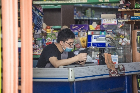 Lid cashier people snapshot Photo