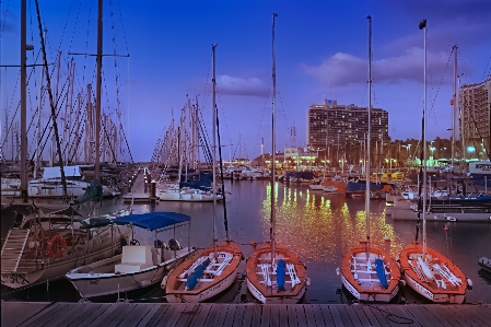 Boats sails port marina Photo