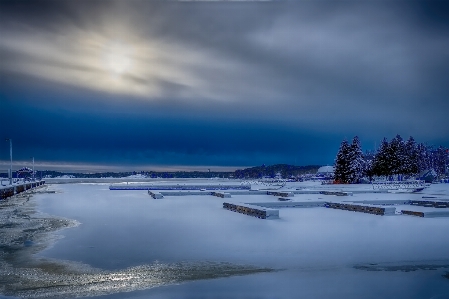 Marina port pier winter Photo