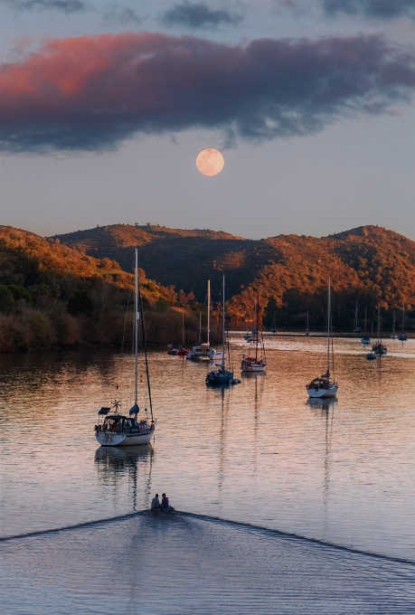 Moon body of water sky