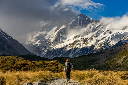 Mountainous landforms mountain range sky Photo