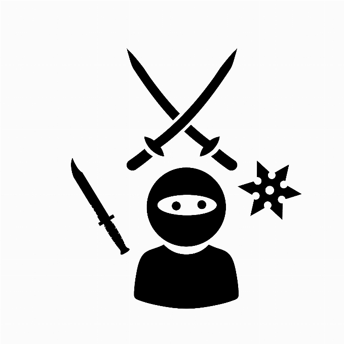 Ninja samurai icon star