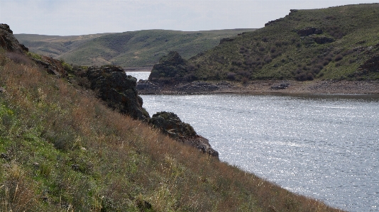 Hills lake rocks nature Photo