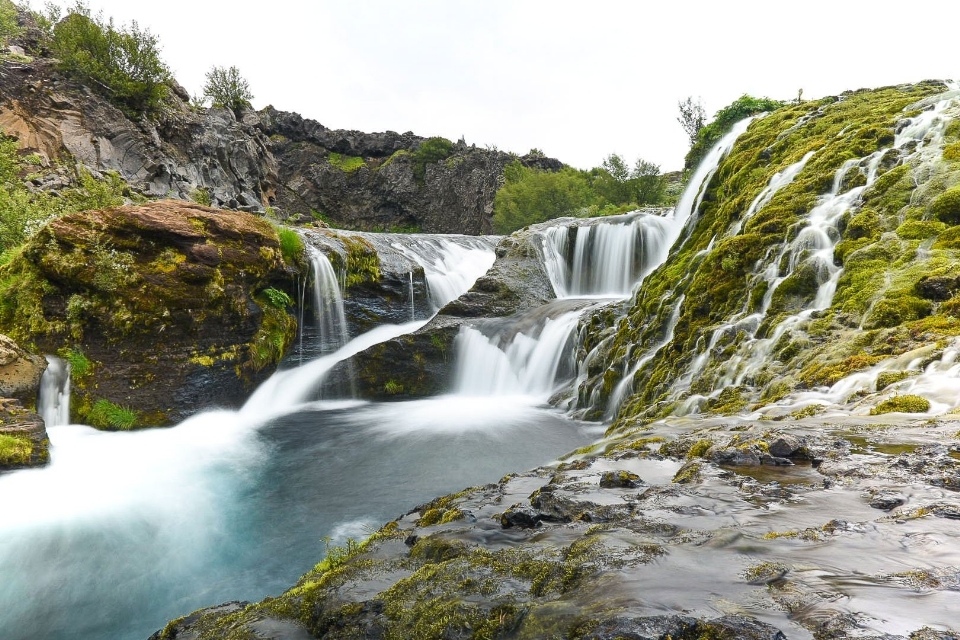 Waterfall water resources body of natural landscape