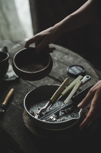 手 箸 カトラリー 食器
 写真