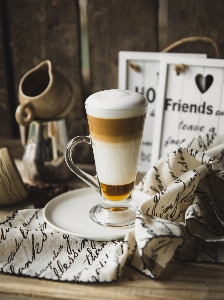 Drink cup latte macchiato coffee Photo