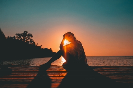 People in nature sky water horizon Photo