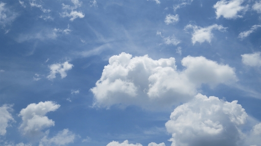 Foto Awan langit siang hari biru