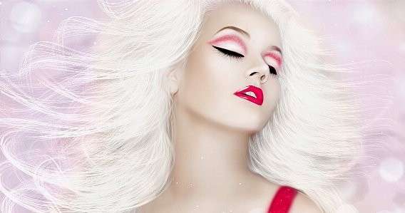 Girl white hair beauty Photo