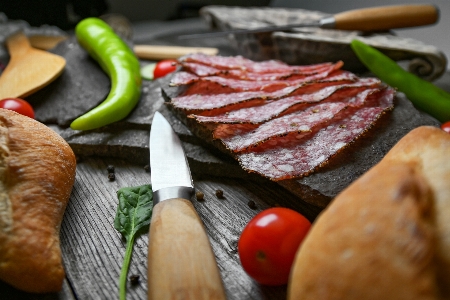 Cold cuts cooked delicious portion Photo