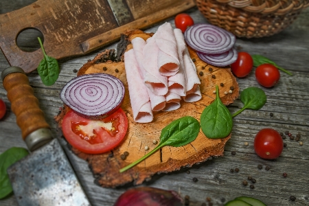 Cold cuts cooked delicious portion Photo