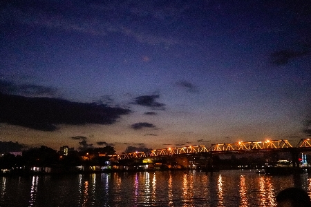 Sunset bridge sky night Photo