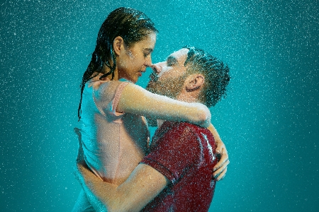 Love couple rain woman Photo