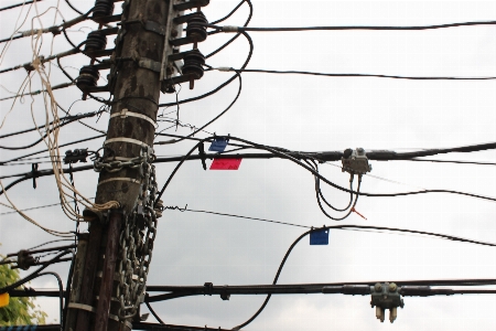 Foto Kabel petir rantai berawan