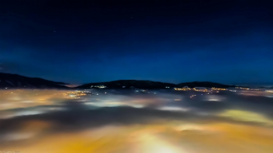 Fog drone evening hail Photo