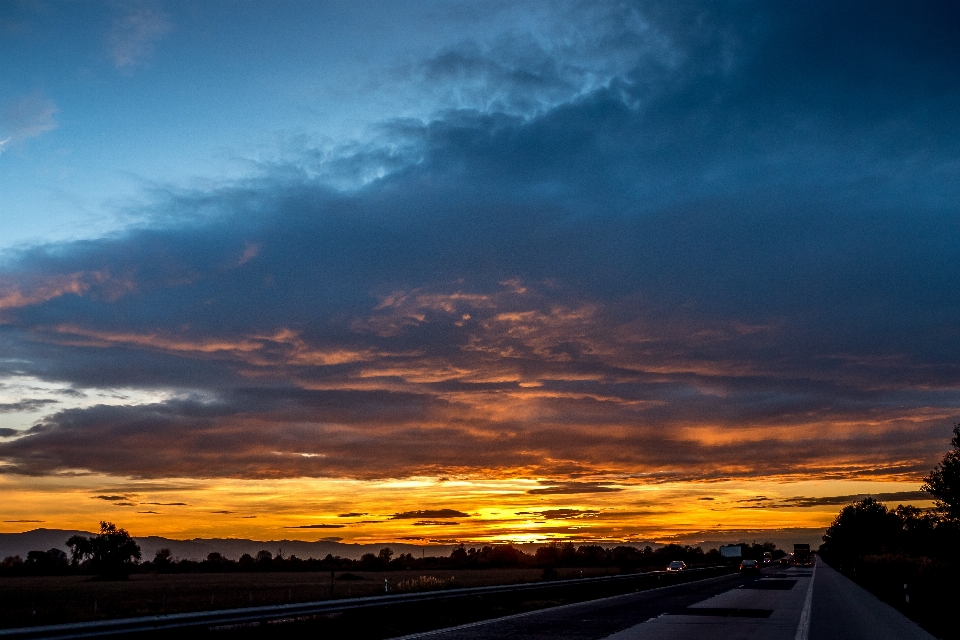 Sunset clouds sky evening