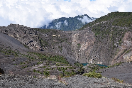 Volcano landscape mountain clouds Photo